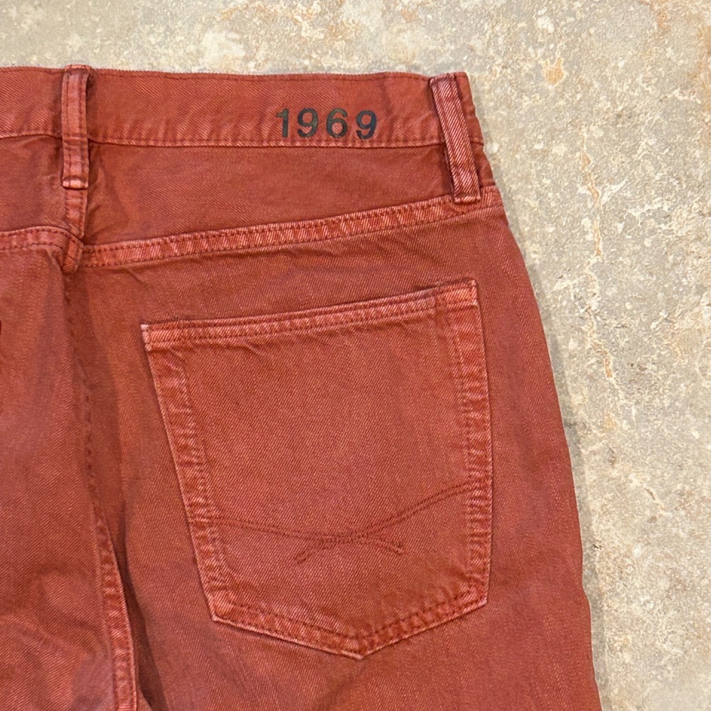 GAP 1969 Jeans Mens‎ 32x32 Red Denim Skinny Fit Straight Cotton Pants Casual